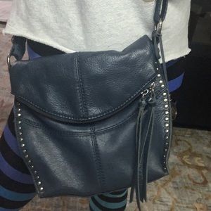 The Sak navy blue adjustable leather cross body